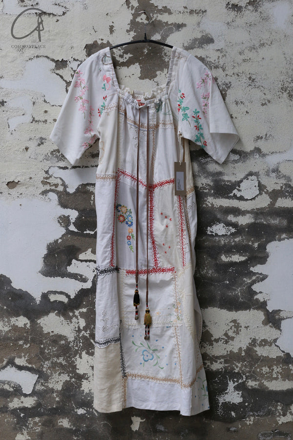 By Walid CARLOTTA Dress Unique British Handmade Embroidery BW-140208W-ZY Natural